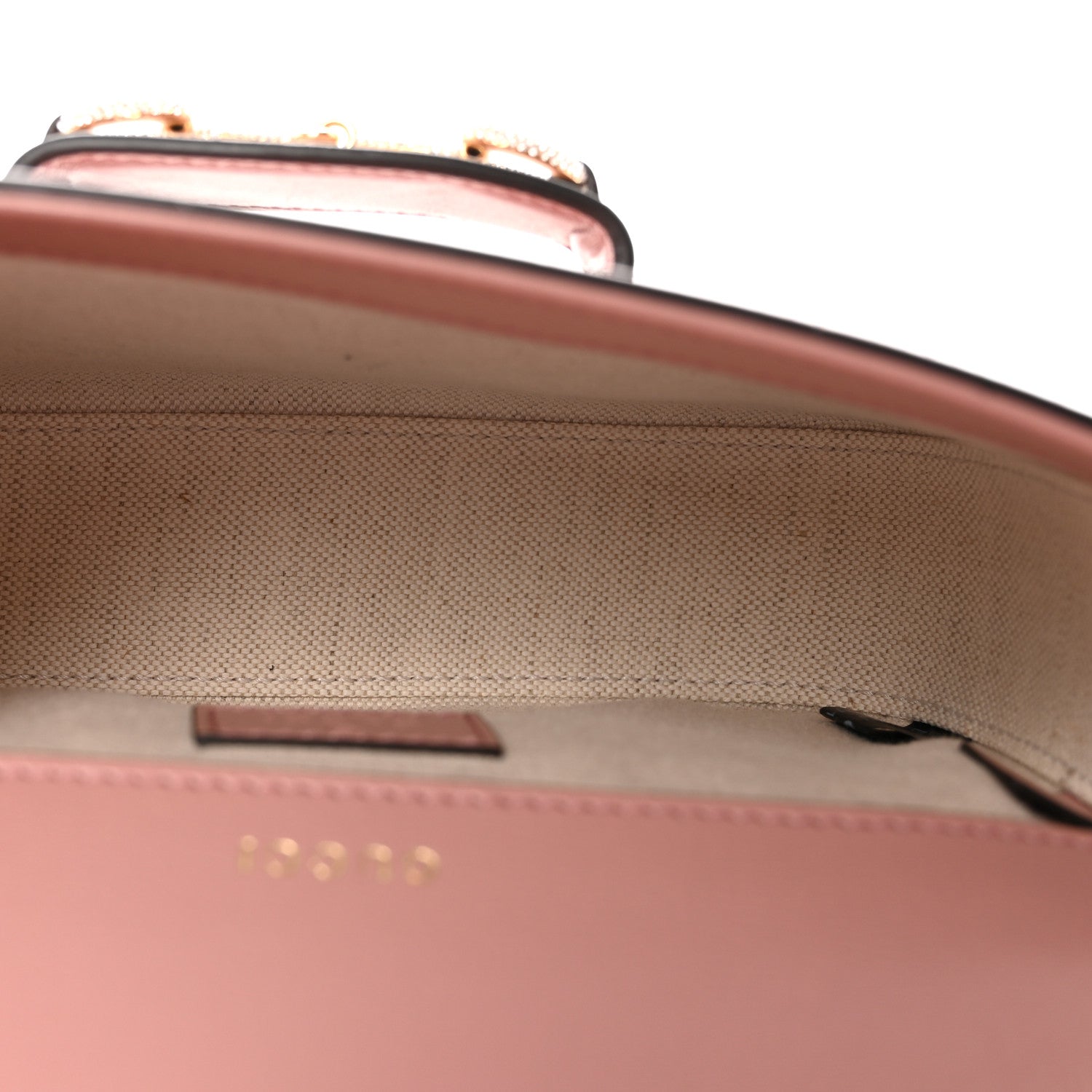 Azalea Calfskin Crystal GG Monogram Mini Horsebit 1955 Shoulder Bag Pink