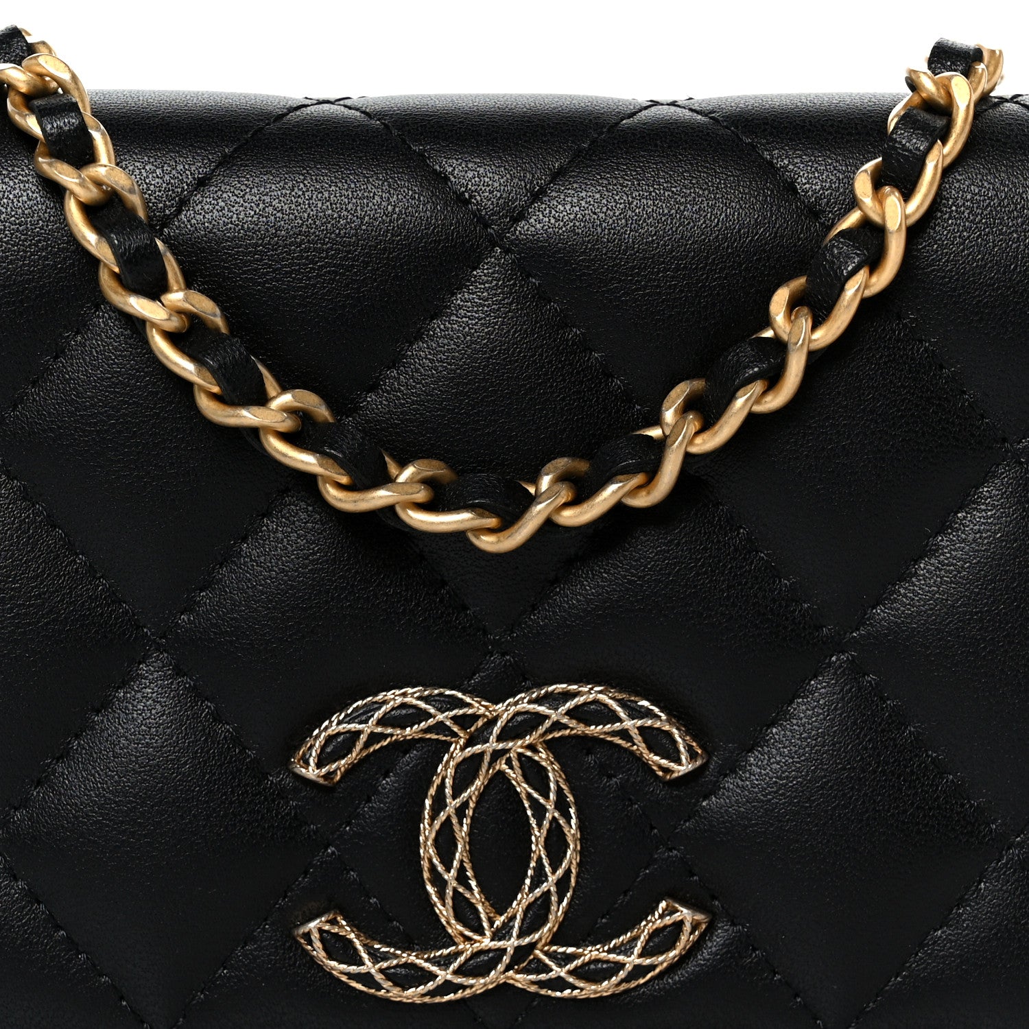 Lambskin Quilted Mini CC Flap Black