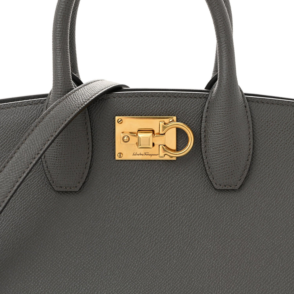 Hammered Calfskin Medium The Studio Box Bag Sparrow
