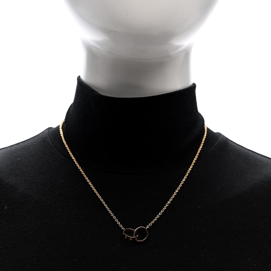 18K Pink Gold Interlocking LOVE Necklace