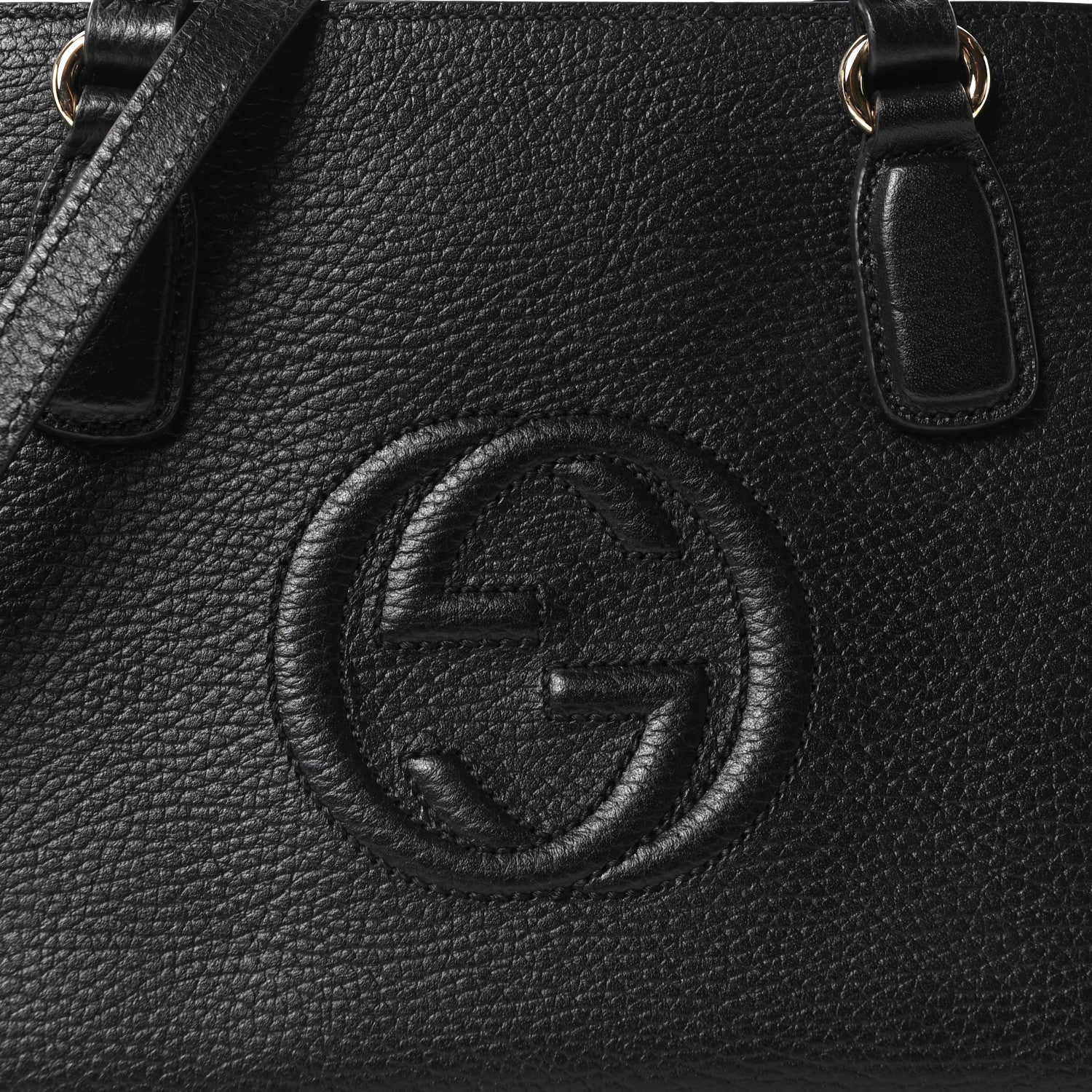 Dollar Calfskin Medium Soho Top Handle Satchel Black