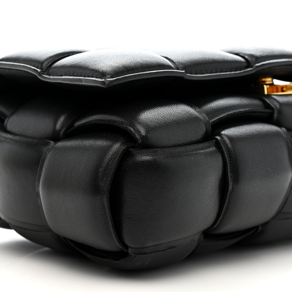 Nappa Maxi Intreccio Padded Cassette Crossbody Bag Black