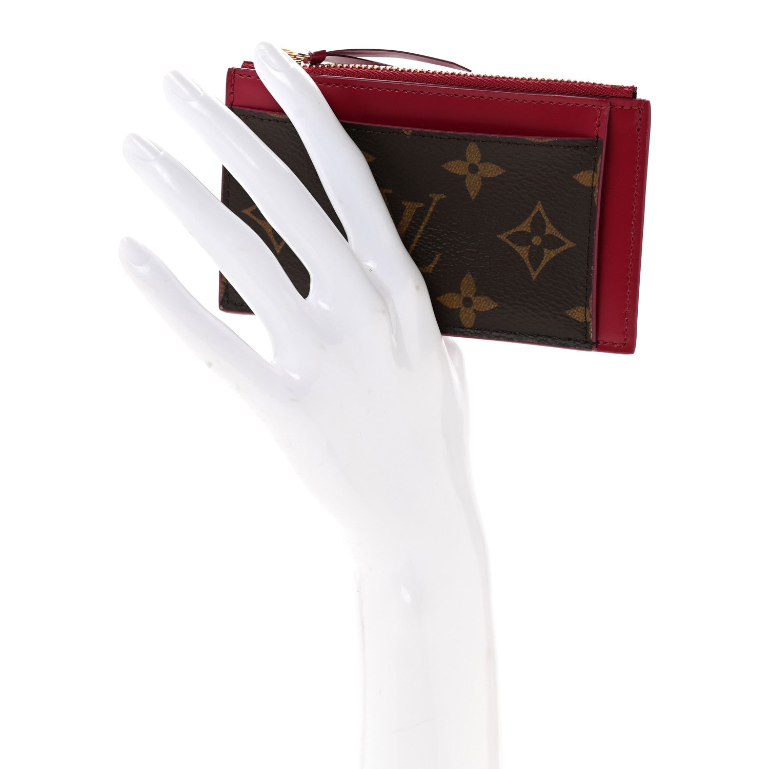 Monogram Zipped  Holder Fuchsia