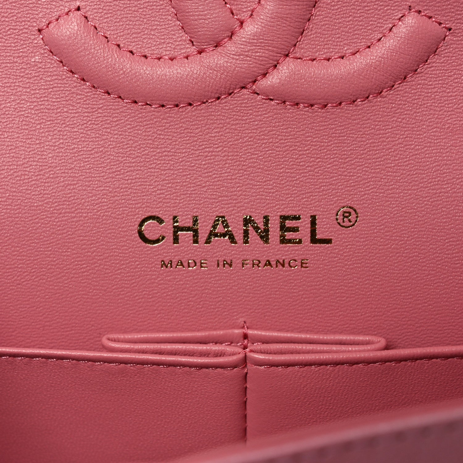 Cloudy Pearly Goatskin Quilted Medium Double Flap Pink