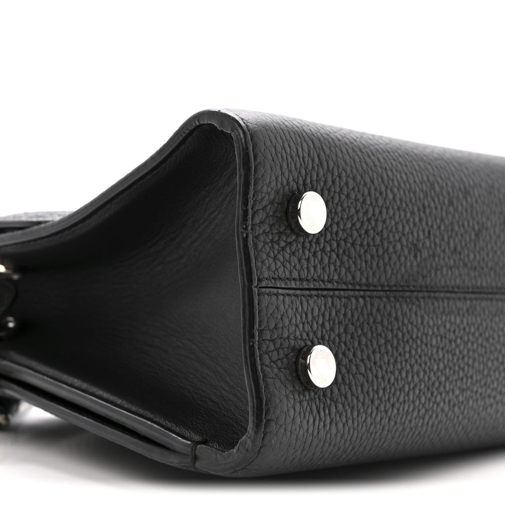 Grained Calfskin Mini Diorever Flap Black