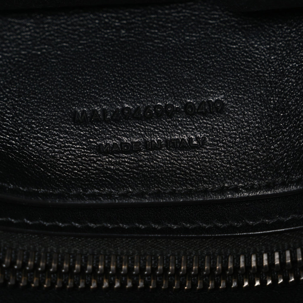 Calfskin Y Quilted Monogram Monochrome Small Loulou Chain Satchel Black