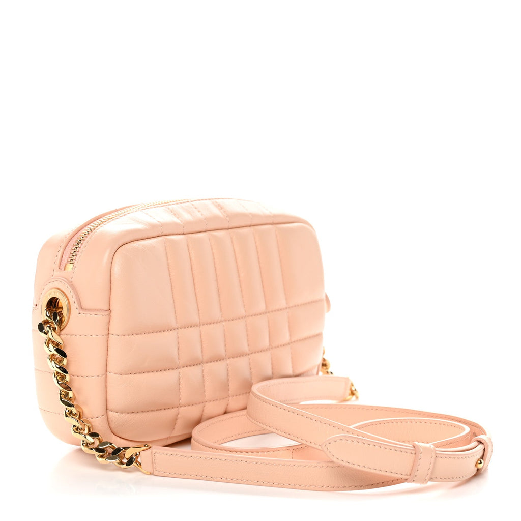 Lambskin Quilted Mini Lola Camera Bag Peach Pink