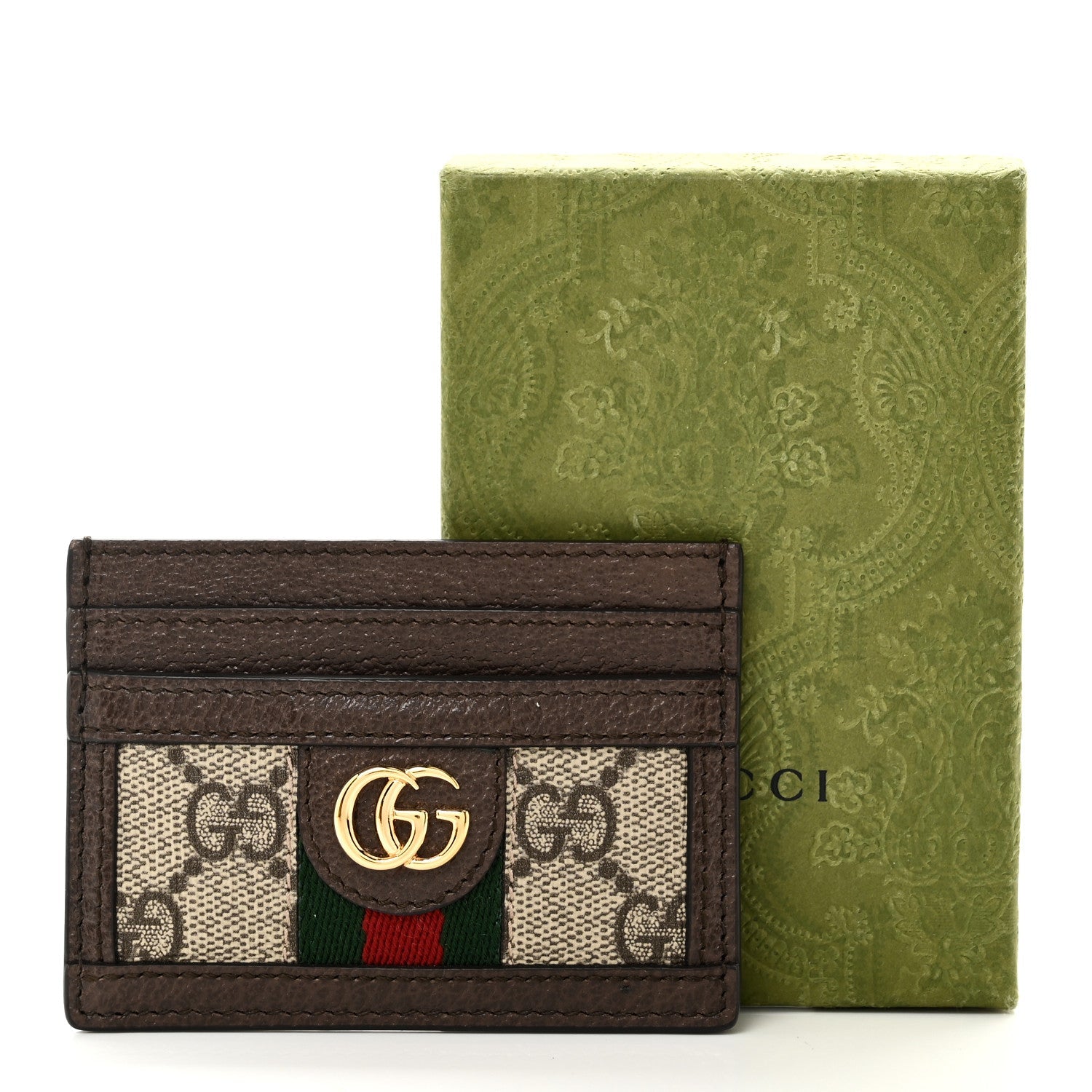 GG Supreme Monogram Ophidia  Holder Brown