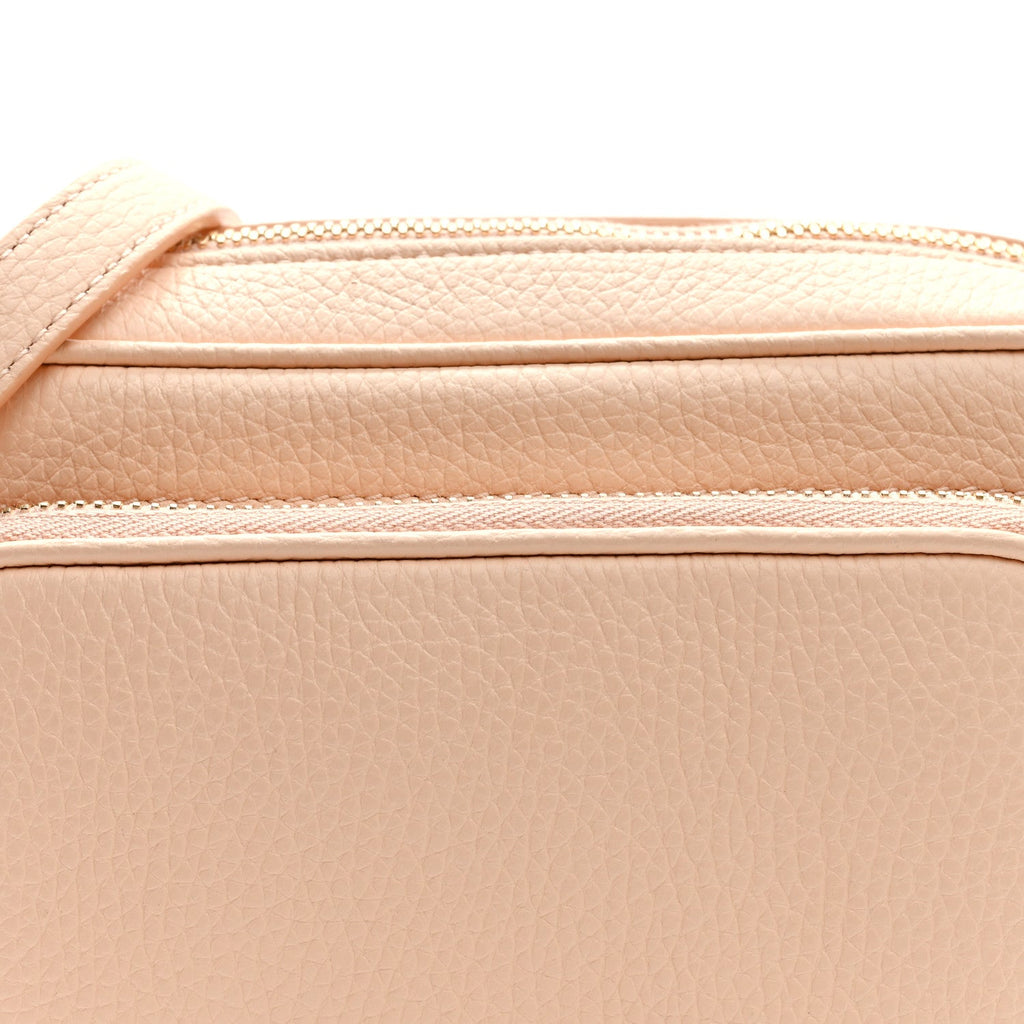 Grained Calfskin Small Camera Bag Peach Pink