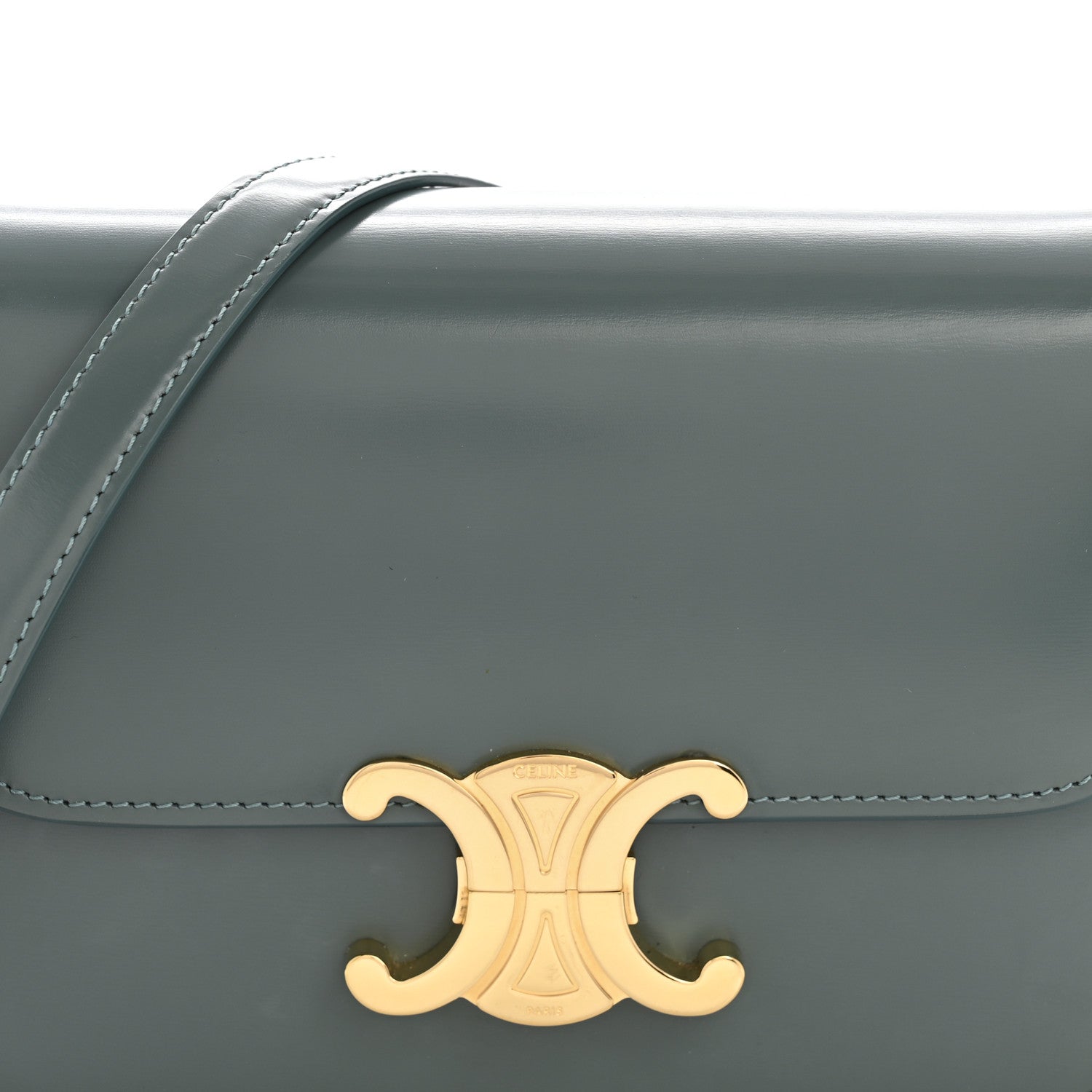 Shiny Calfskin Teen Triomphe Petrol