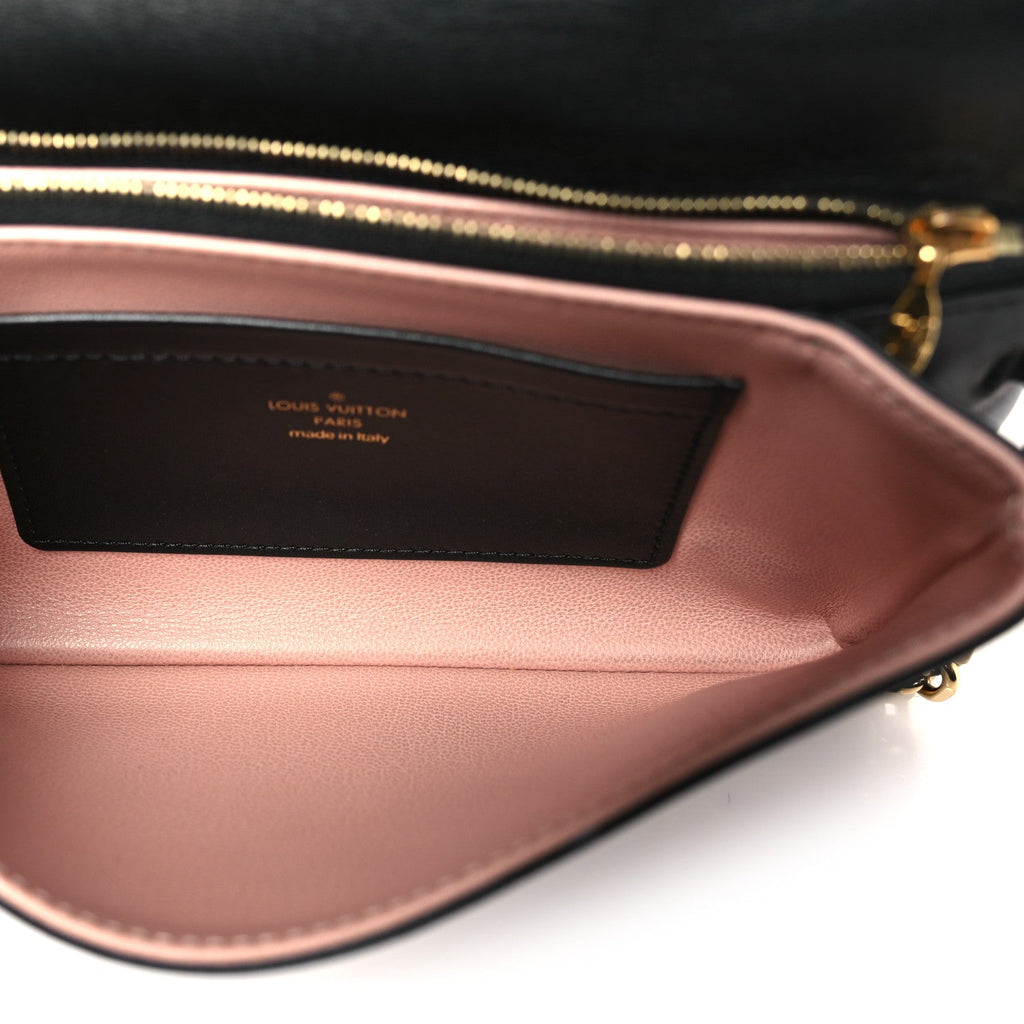 Lambskin Embossed Monogram Pochette Coussin Black