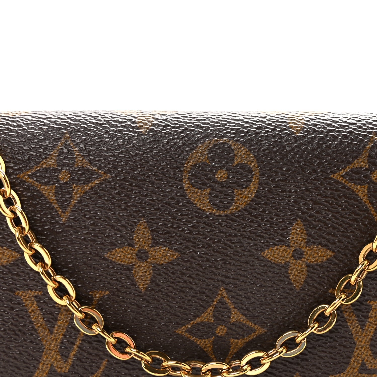 Monogram Pochette Felicie Chain Wallet Fuchsia