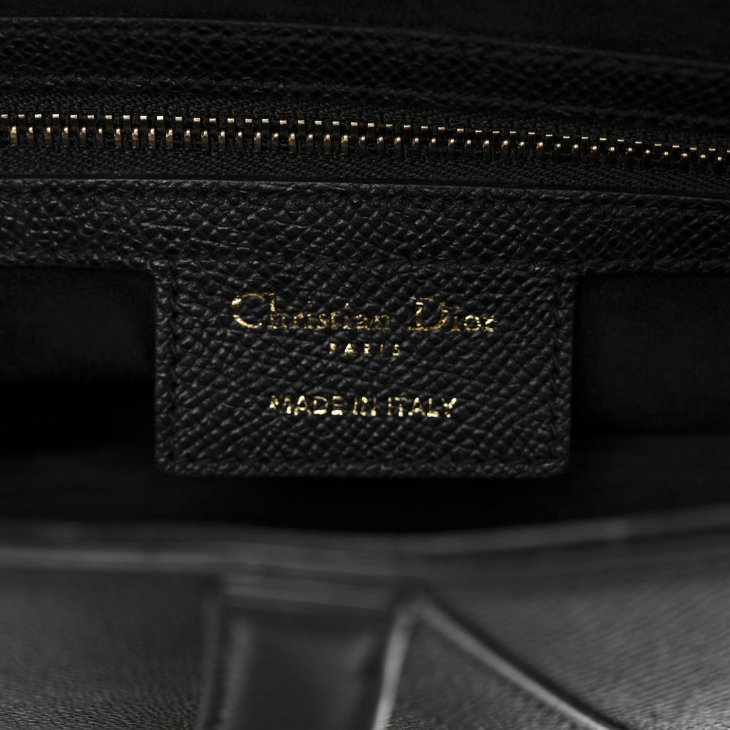Grained Calfskin Saddle Bag Black