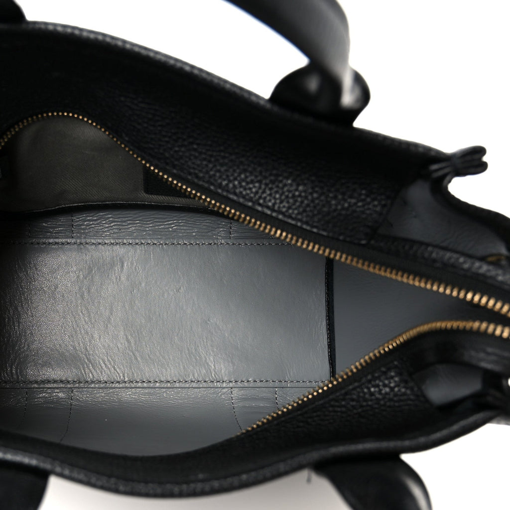 Grained Calfskin Small The Tote Bag Black