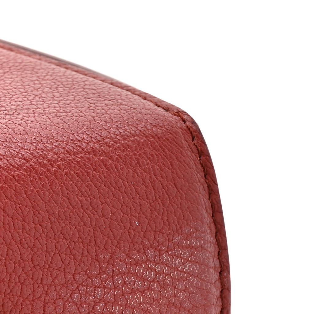 Silky Amish Grained Box Shoulder Bag 16 Lacquered Red