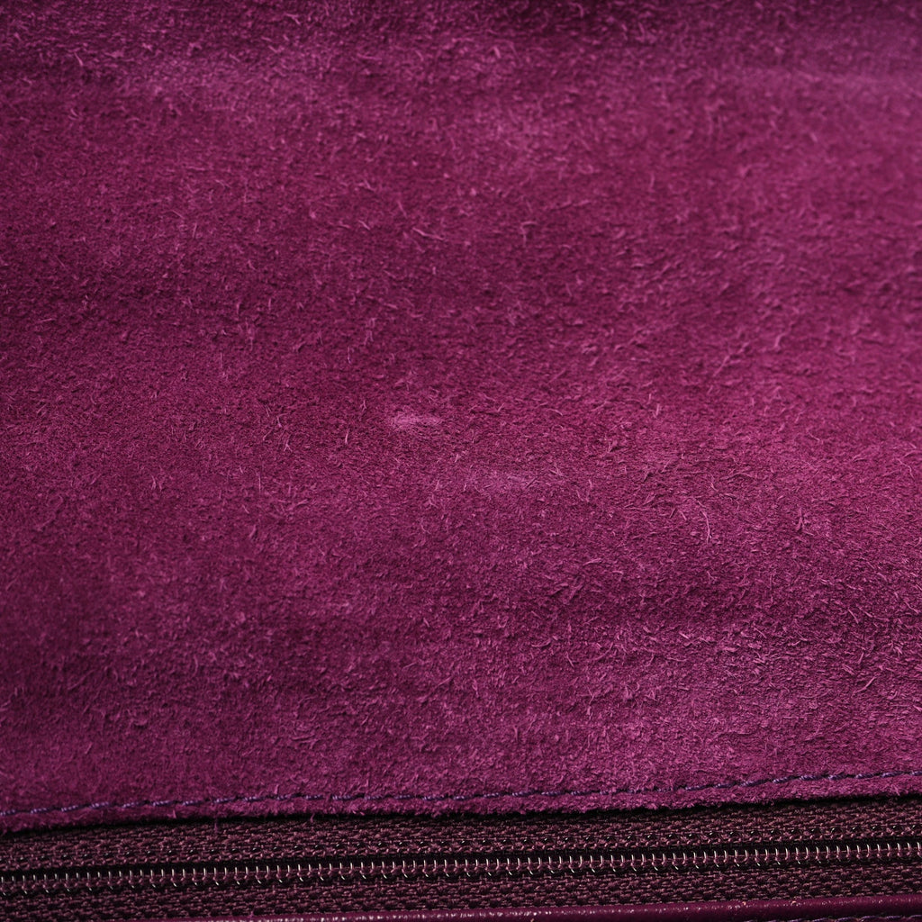 Suede Lambskin Scallop Quilted Medium Pagoda Flap Purple