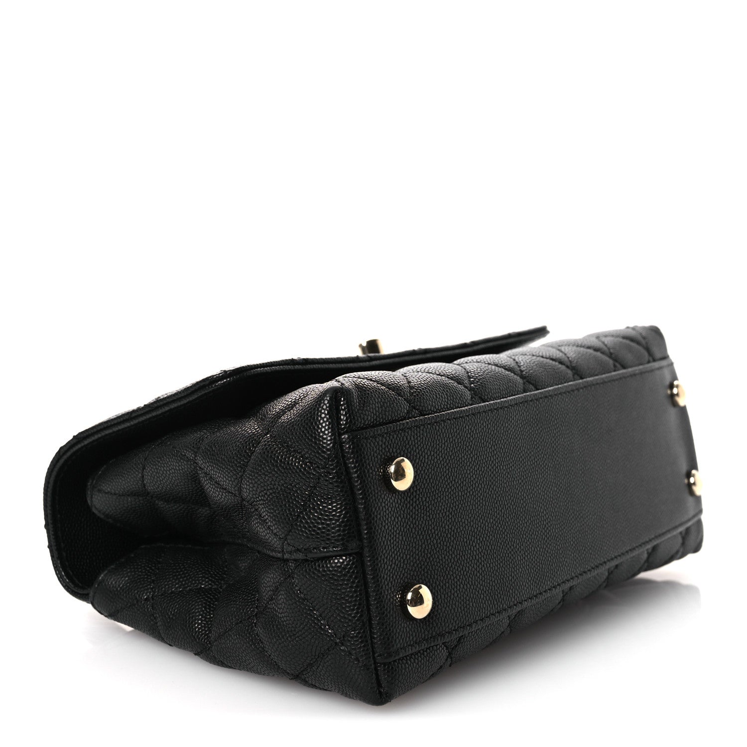 Caviar Quilted Mini Coco Handle Flap Black