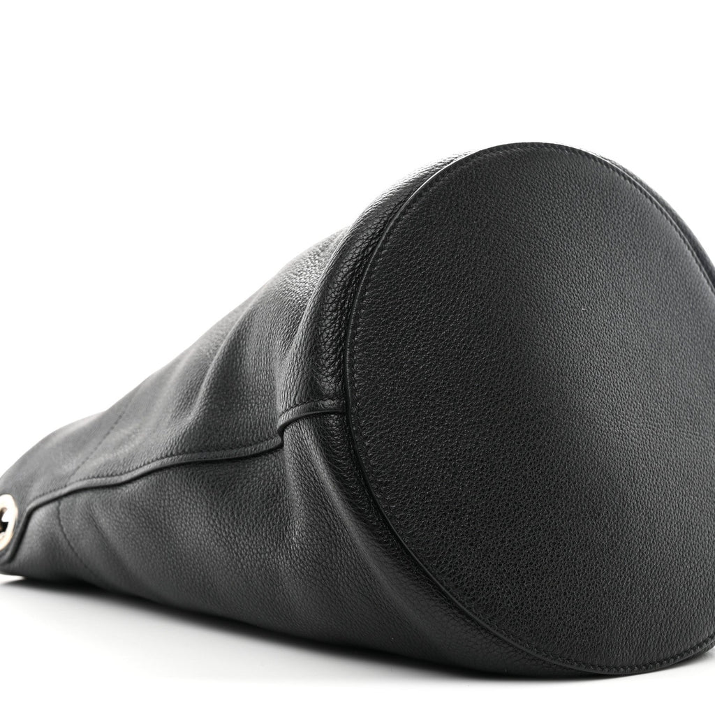 Vitello Daino Bucket Bag Black