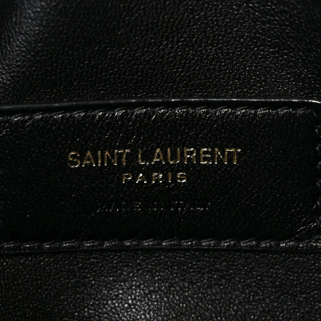 Lambskin Quilted Gaby Zipped Pouch Black