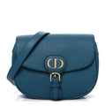 Grained Calfskin Medium Bobby Flap Steel Blue