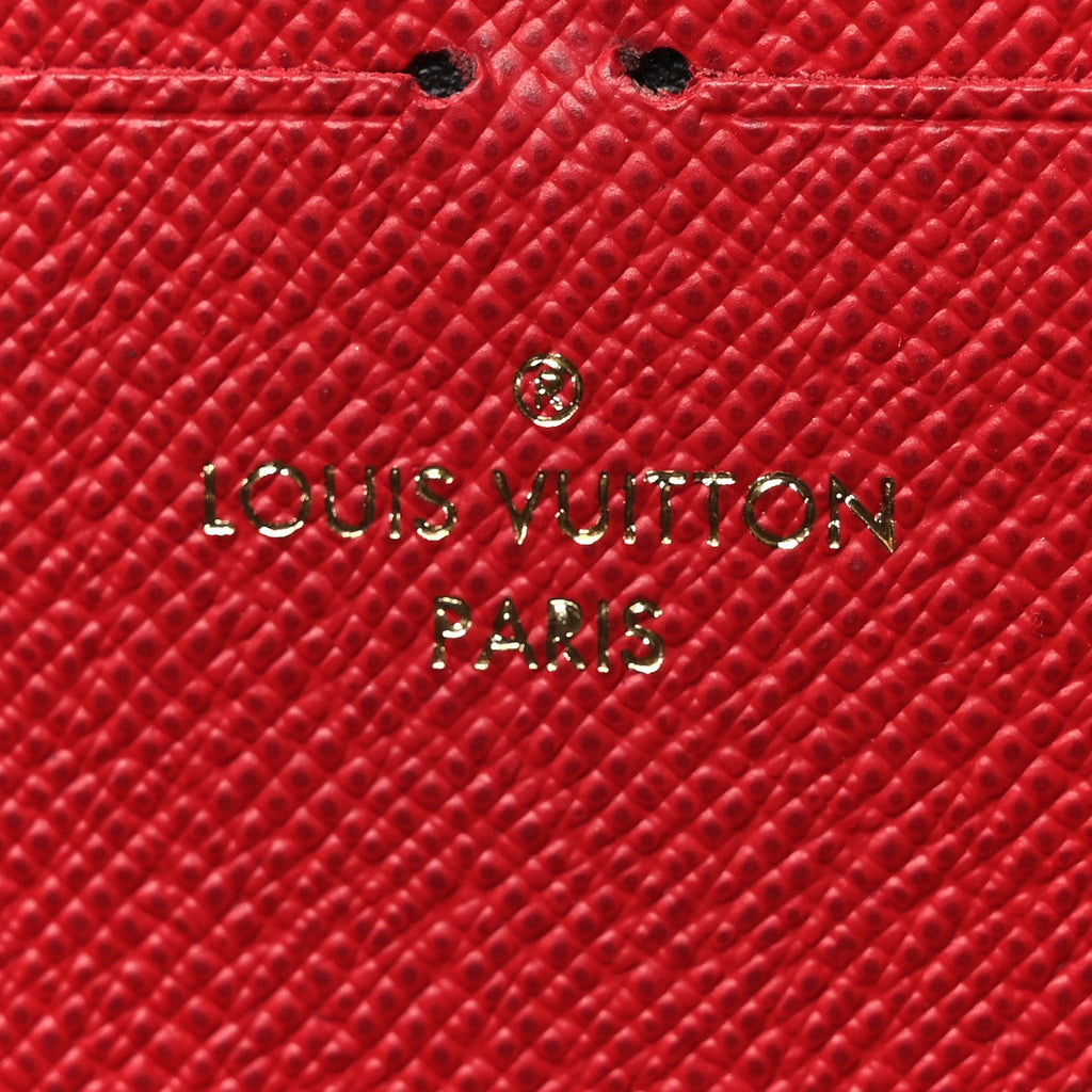 Damier Ebene Clemence Wallet Cherry