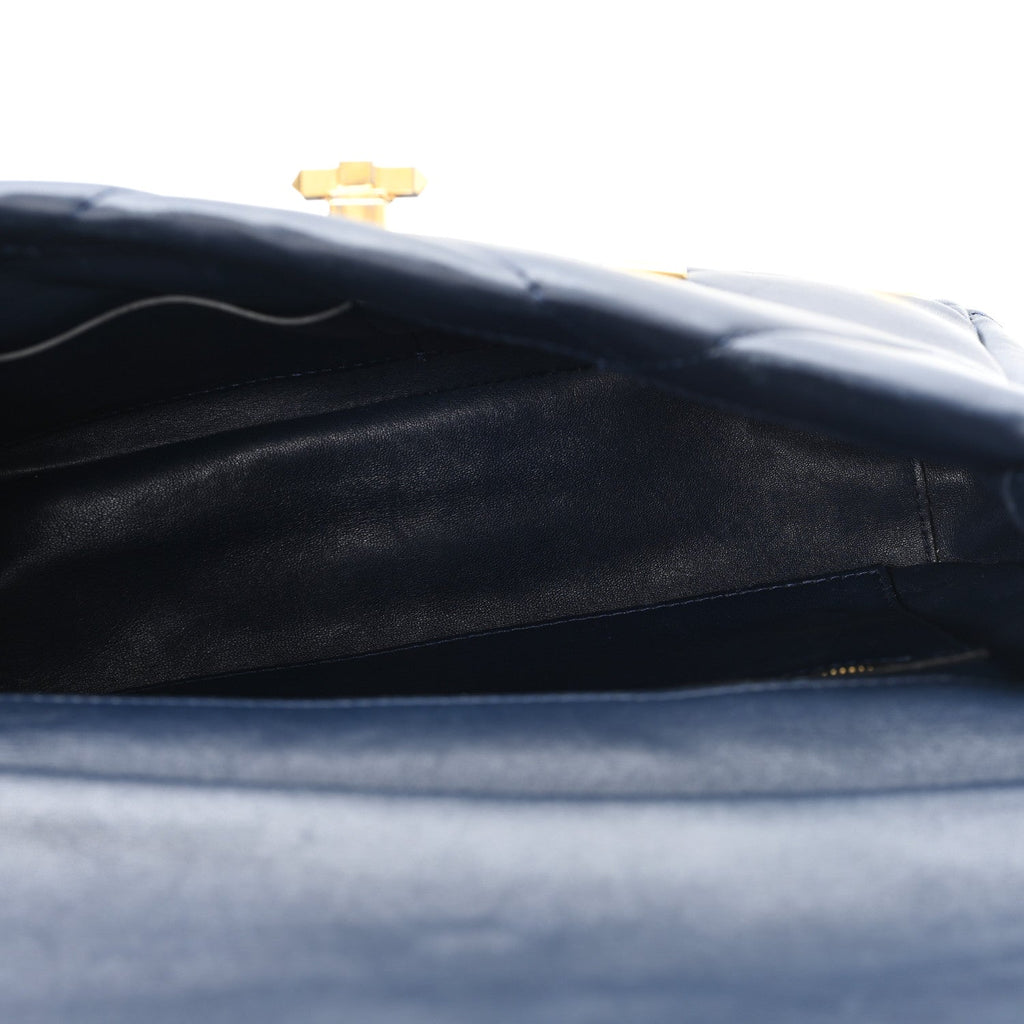 Nappa Large Roman Stud Shoulder Bag Marine