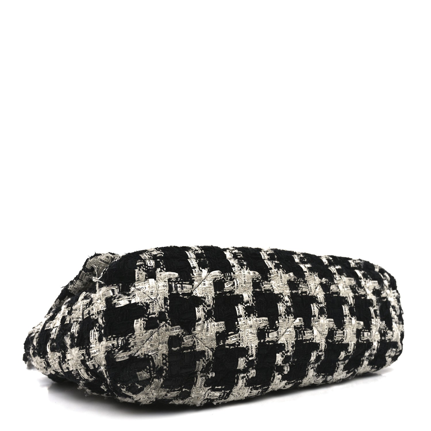 Tweed Quilted Large Chanel 19 Flap Black Ecru White