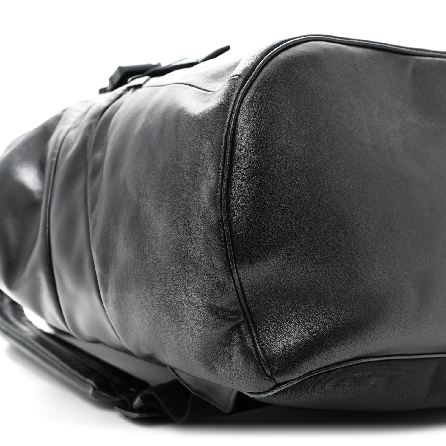 Lambskin Logo Debossed Backpack Black