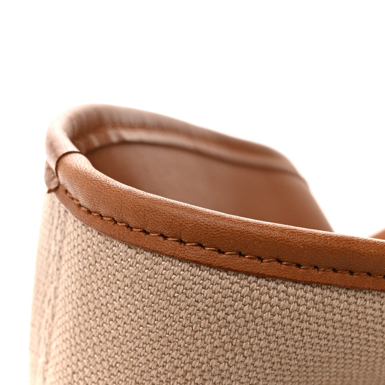 Canvas Calfskin Lauren Panier Tote Desert Dust