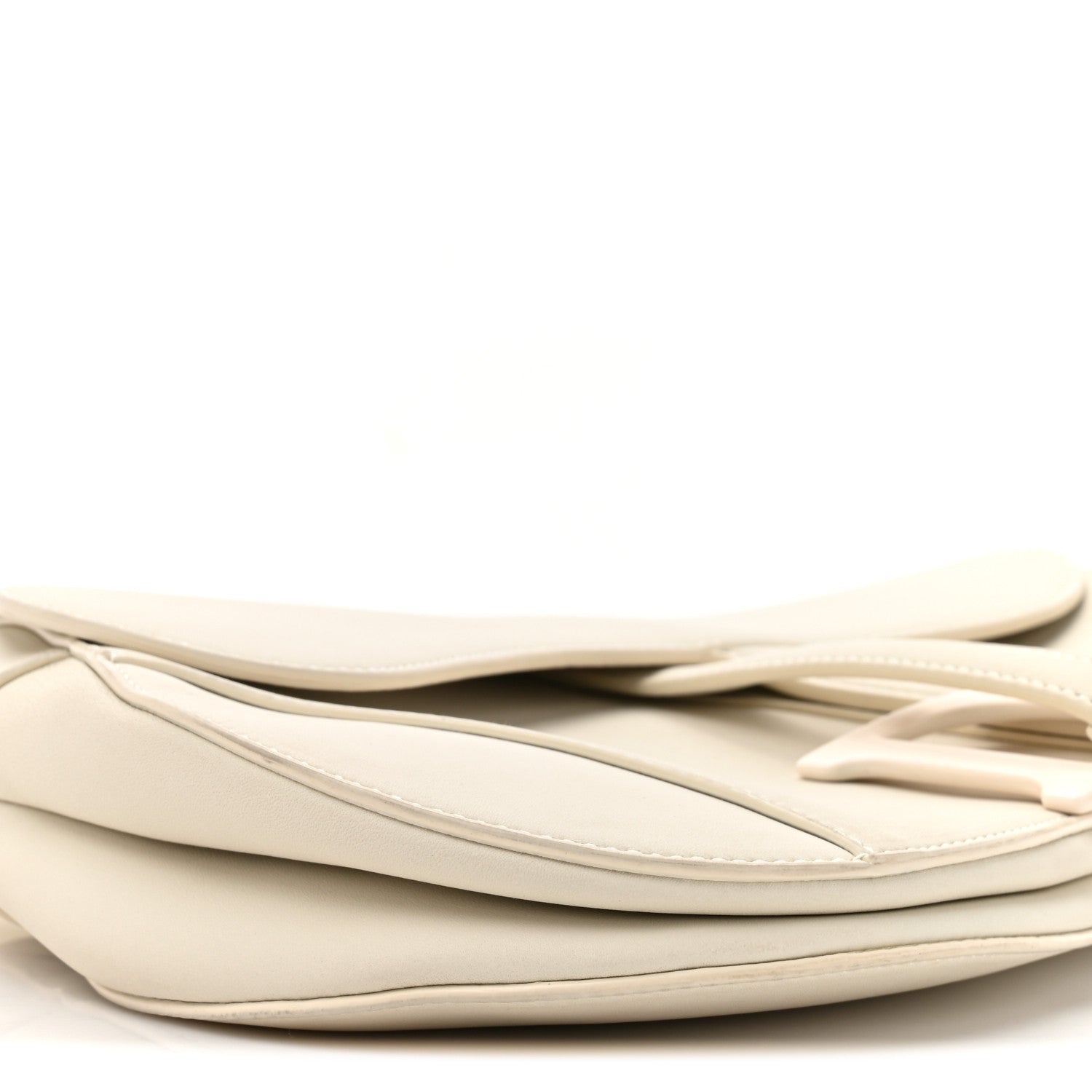 Ultra Matte Calfskin Saddle Bag Off White