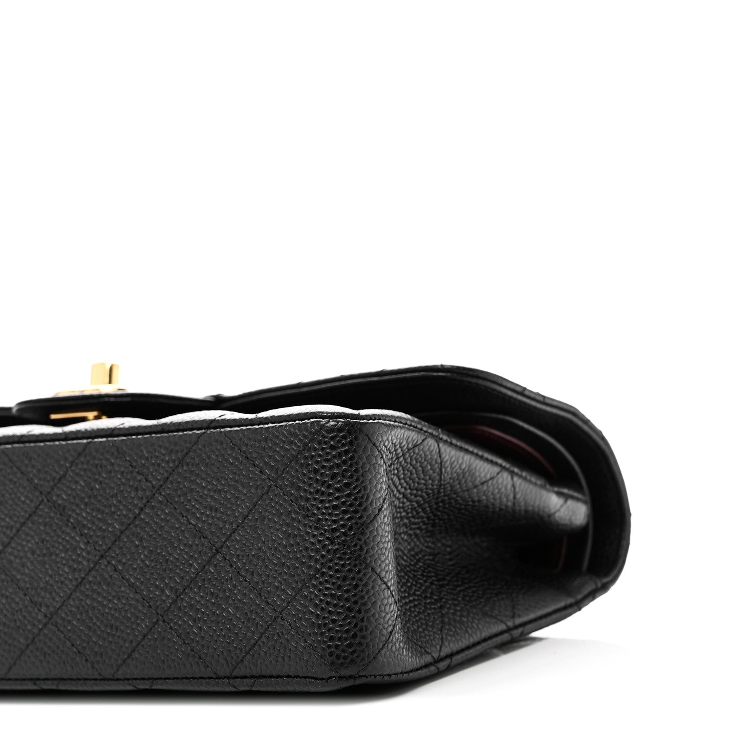 Caviar Quilted Small Double Flap Black