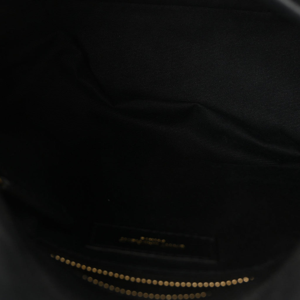 Lambskin Quilted Small Loulou Puffer Monogram Chain Satchel Black