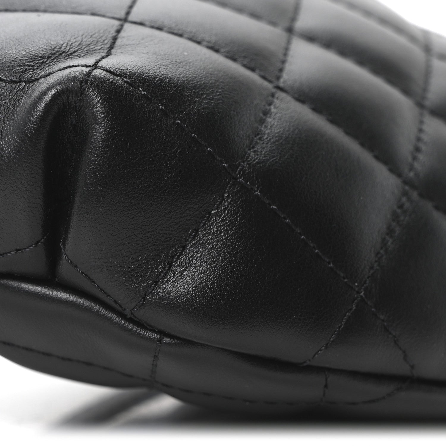 Calfskin Quilted Uniform Waist Belt Bag Black