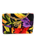 Velvet Floral Quilted BB Wallet On Chain Multicolor