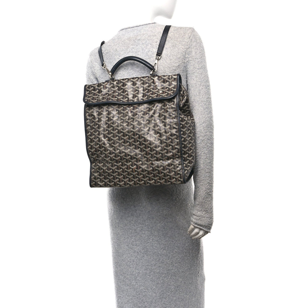Goyardine Saint Leger Soft Briefcase Backpack Black