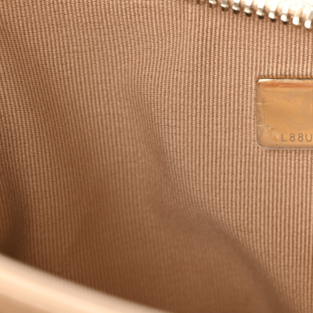 Lambskin Quilted Hobo Beige