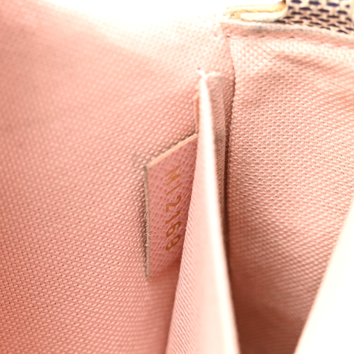 Damier Azur Pochette Felicie Chain Wallet Rose Ballerine
