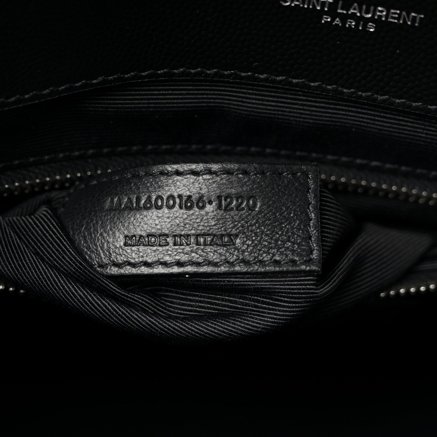Grain De Poudre Textured Mixed Matelasse Large Triquilt Monogram Satchel Black