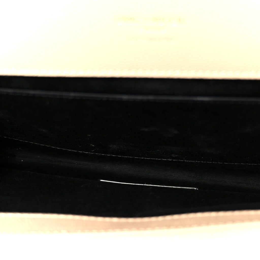 Grain De Poudre Matelasse Chevron Monogram Cassandre Flap Pouch Dark Beige