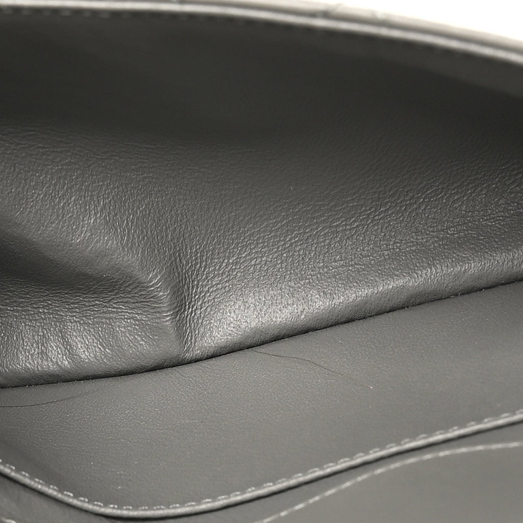 Lambskin Quilted Small CC Chic Flap Grey Dark Navy