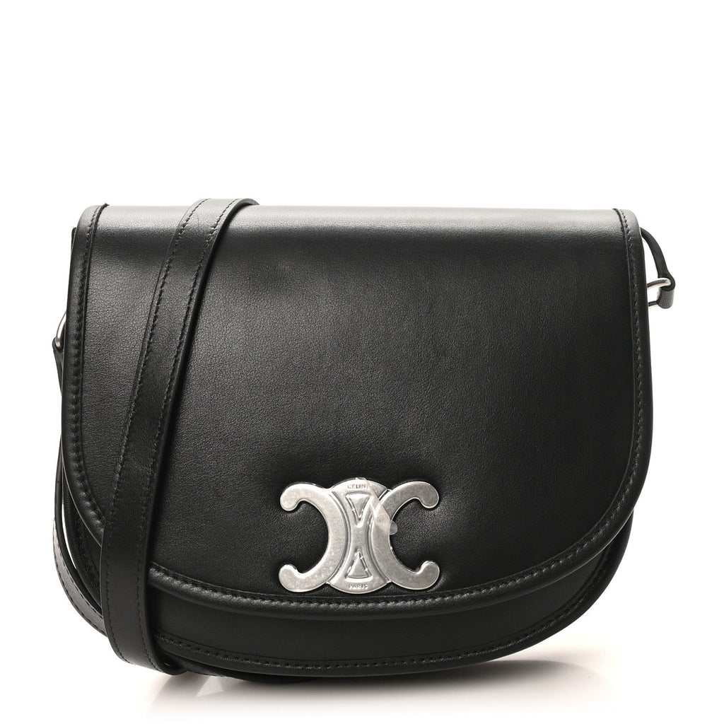 Supple Calfskin Triomphe Medium Besace Black