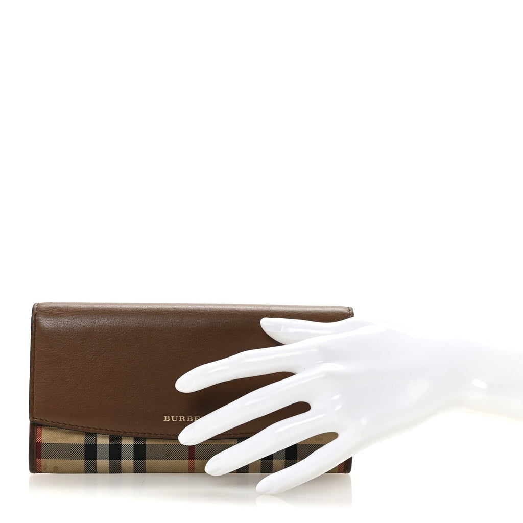 Calfskin Horseferry Check Porter Continental Wallet Tan
