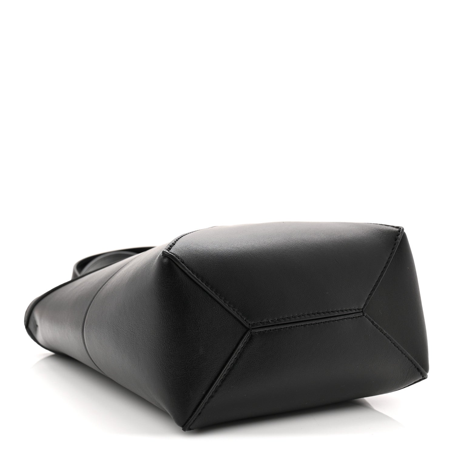 Shiny Calfskin Mini Puzzle Fold Tote Black