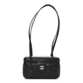 Shiny Caviar Preppy Coco Long Vanity With Strap Black