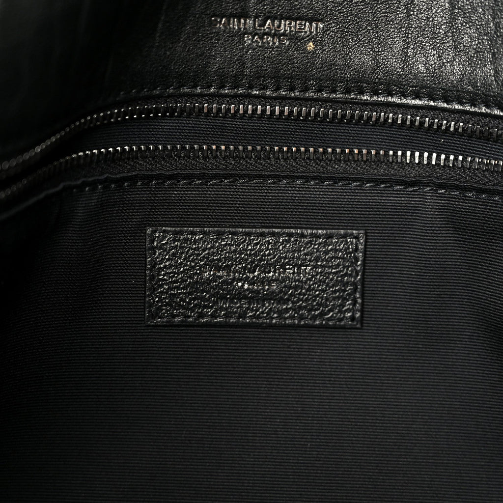 Grained Lambskin Monogram Large Niki Chain Satchel Black