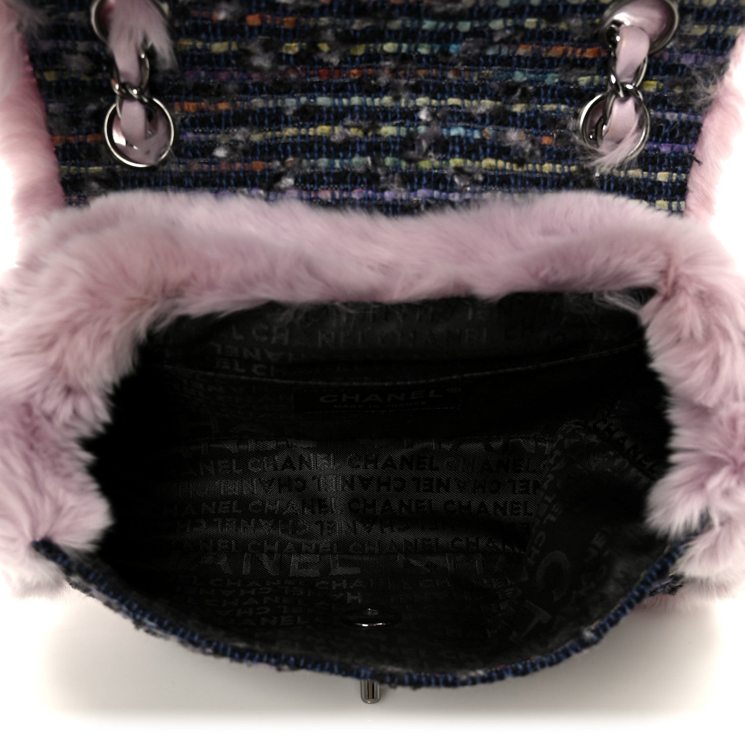Rabbit Fur Tweed Small Fantasy Flap Lilac