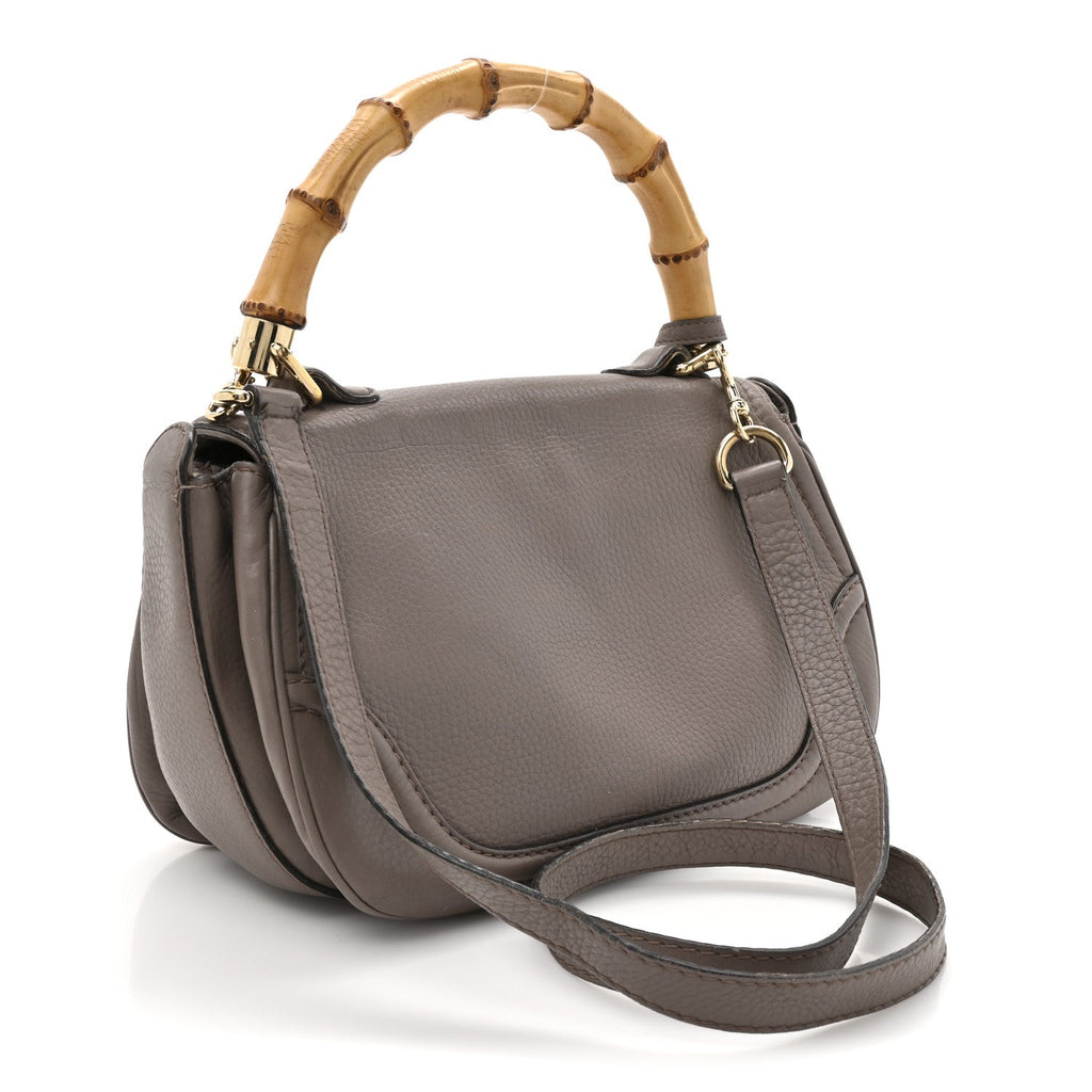 Calfskin Medium New Bamboo Top Handle Bag Mauve