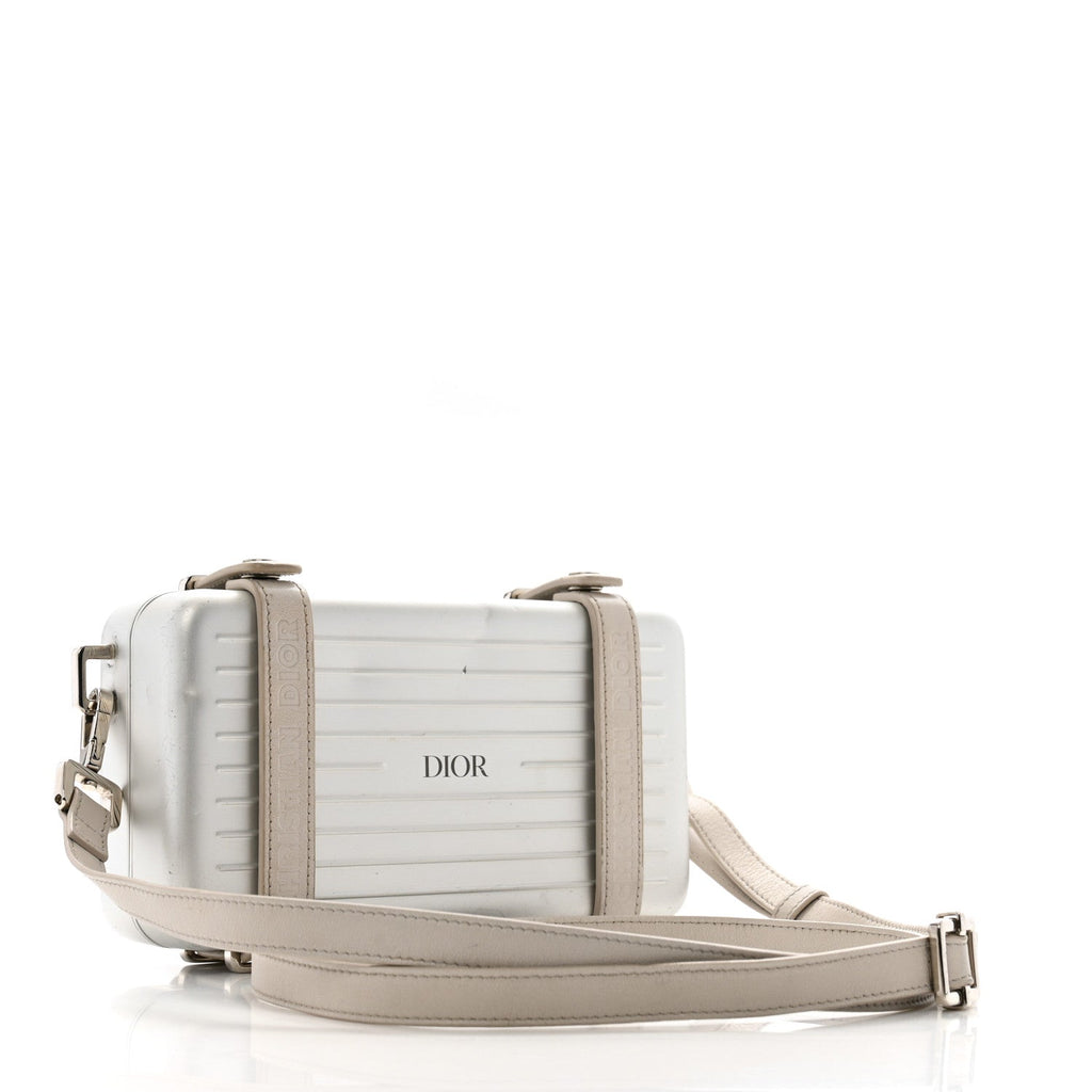 X RIMOWA Aluminum Personal Clutch On Strap Silver