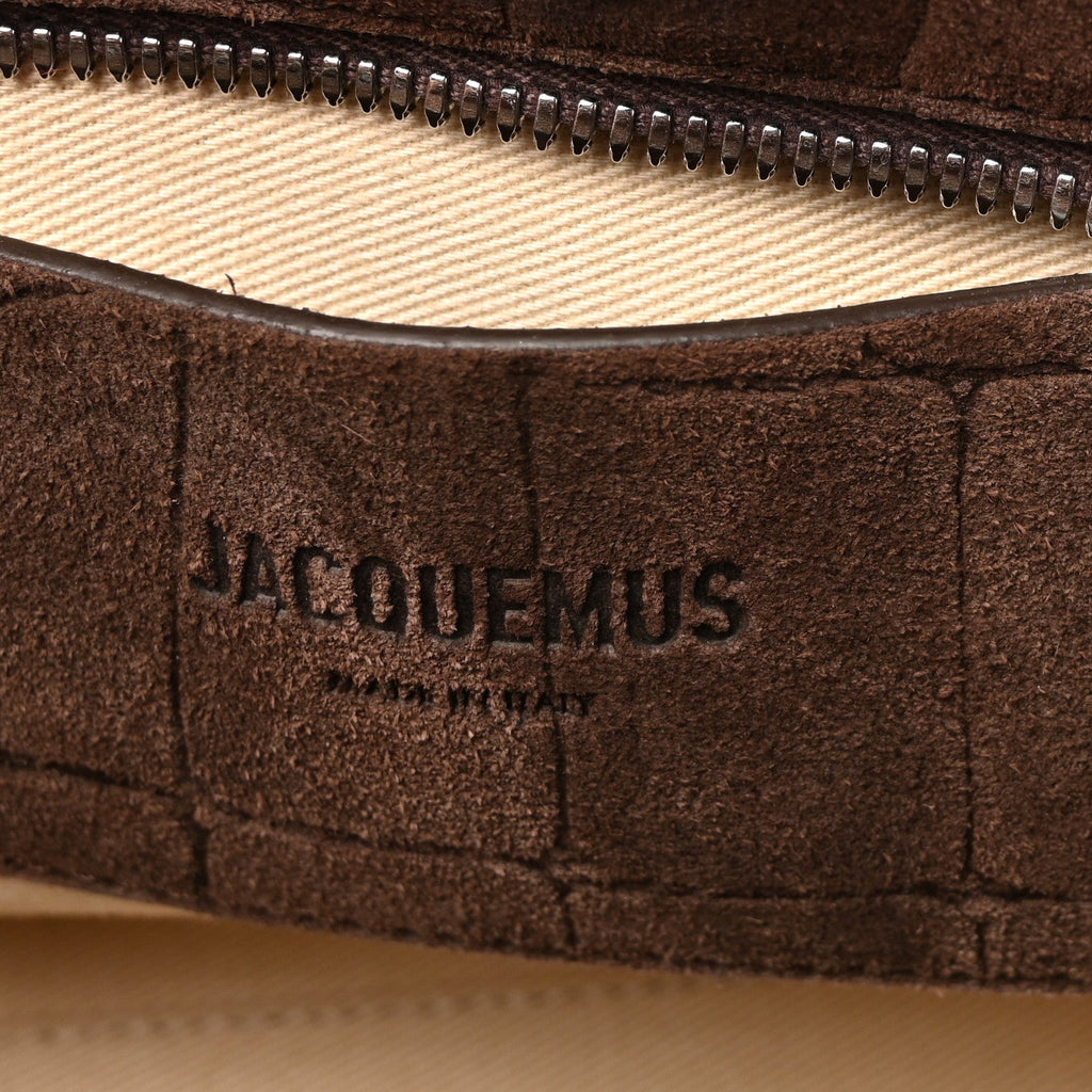 Suede Crocodile Embossed Le Petit Turismo Dark Brown