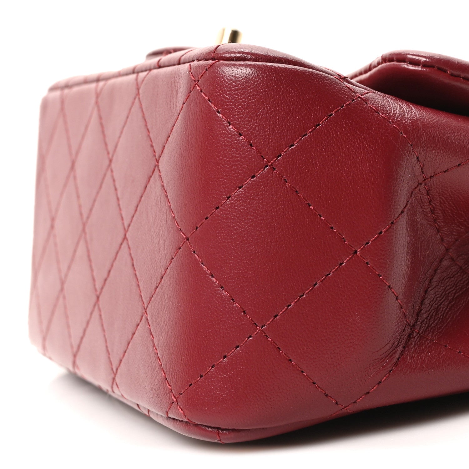 Lambskin Quilted Mini Square Flap Red